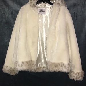 Hooded faux fur jacket